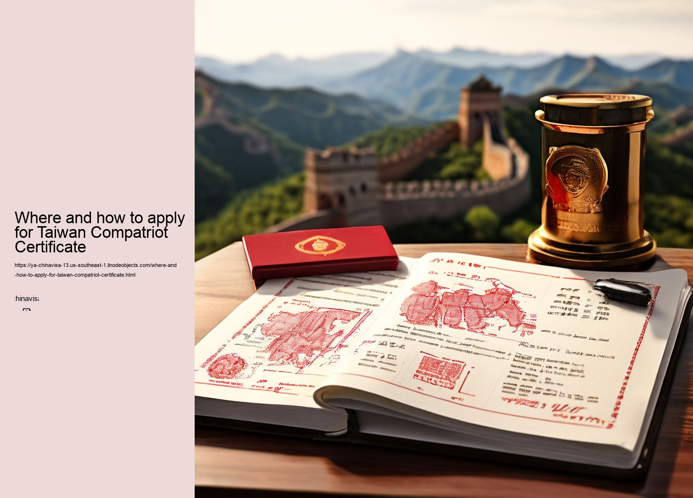 Where and how to apply for Taiwan Compatriot Certificate